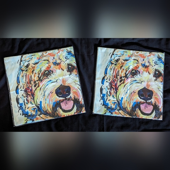 2 Linen Dog Pillow Covers - Picture 1 of 3